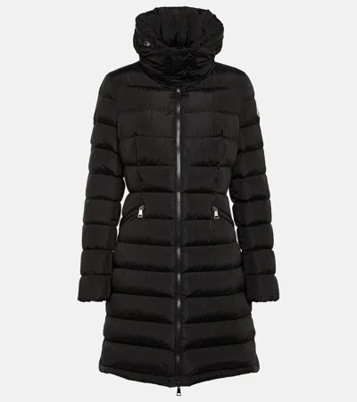 Moncler Black Flammette Down Jacket In Nylon Technique