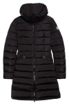 Moncler Flammette Down Coat In Black/black