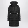 Moncler Black Flammette Down Jacket In Nylon Technique In Black