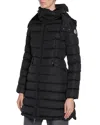 Moncler Flammette Long Coat In Black