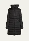 Moncler Flammette Long Puffer Coat In Black