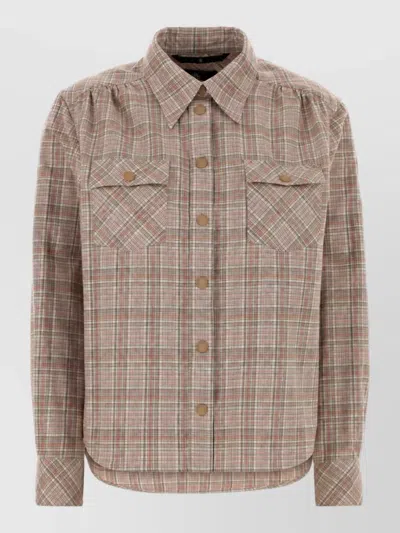 Moncler Flannel Shirt Jacket In Neutral