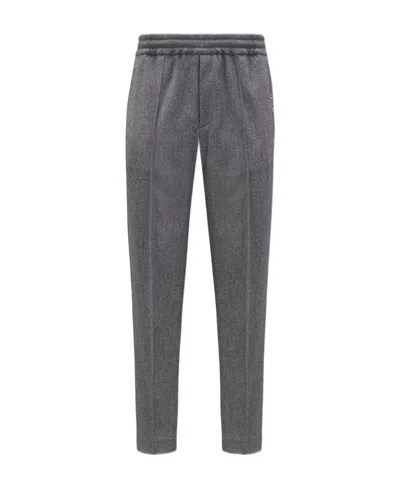 Moncler Flannel Trousers In Gray