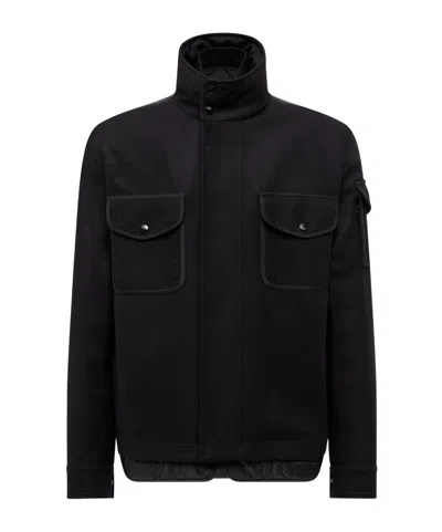 Moncler Flap-pocket Quilted Jacket In Black