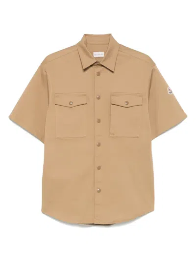 Moncler Western Stretch-cotton Shirt In Yellow