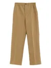 Moncler Flap-pocket Trousers In Brown