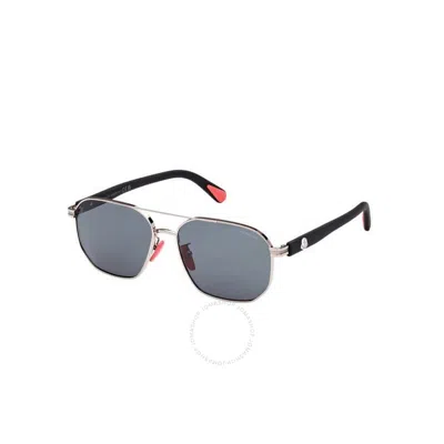 Moncler Flaperon Blue Navigator Men's Sunglasses Ml0242-h 14v 56 In Gray