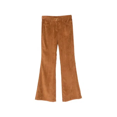 Moncler Flared Corduroy Trousers In Orange