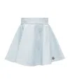 Moncler Flared Denim Mini Skirt In Blue