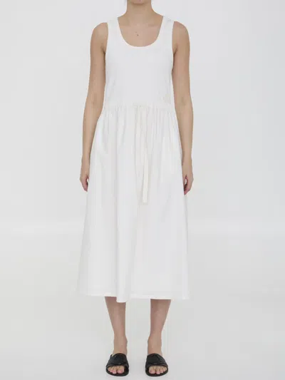 Moncler Flared Midi Dress In White