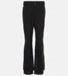 Moncler Mid-rise Logo-engraved Trousers In Black