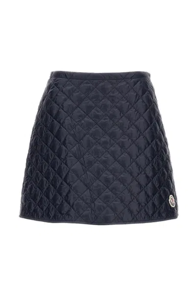 Moncler Flared Skirt With Quilted Pattern In Black