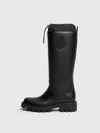 Moncler Rubber Kickstream Boots With Drawstring In Black