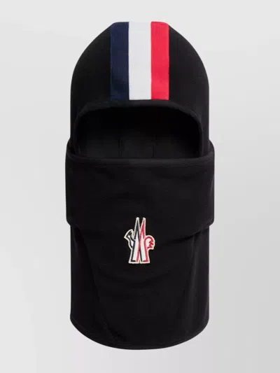 Moncler Fleece Balaclava With Tricolor Stripe Design In Animal Print