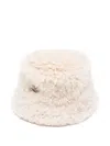 Moncler Fleece Bucket Hat In Neutral