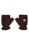 Moncler Fleece Fingerless Gloves In Brown