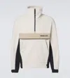 Moncler Fleece Half Zip Turtle Neck Sweatshirt In Beige