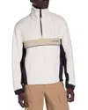 Moncler Fleece Half Zip Turtle Neck Sweatshirt In Sand