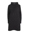 Moncler Stitched Logo Hooded Mini Dress In Black