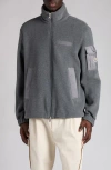 Moncler Fleece Jacket In Gray