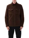 Moncler Cozy Jacket With Chest Pockets And Corduroy Collar In Brown
