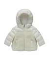 Moncler Fleece-panelling Padded Jacket In White