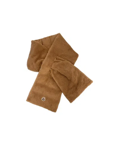 Moncler Fleece Scarf In Brown