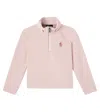 Moncler Grenoble Kids Stretch Fleece Half-zip Sweatshirt In Pink