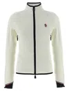 Moncler Fleece Sweatshirt With Zip And Pockets In White
