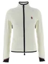 Moncler Fleece Sweatshirt With Zip And Pockets In White