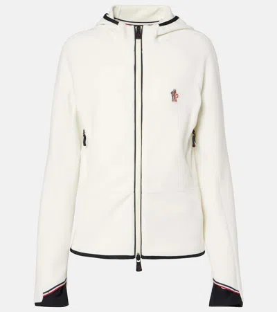 Moncler Fleece Zip-up Hoodie In White