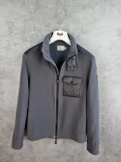 Pre-owned Moncler Fleece Zip Up Pullover Light Jacket In Grey
