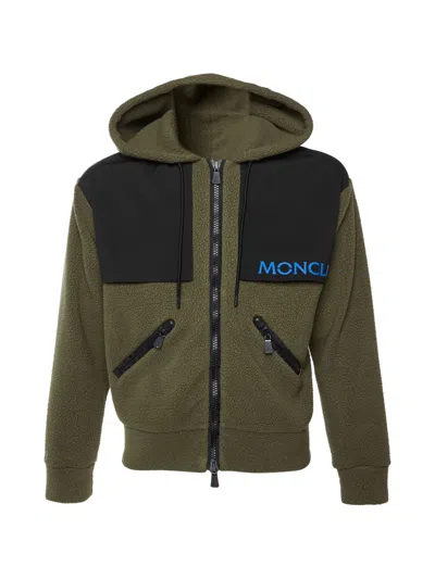 Pre-owned Moncler Fleece Zip-up Jacket In Green