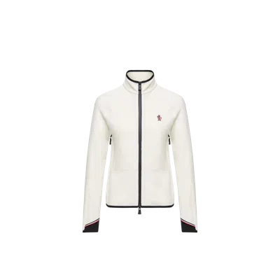 Moncler Fleece Zip-up Sweatshirt, Women, White, Size: M In Animal Print