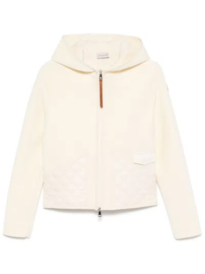 Moncler Fleeced Hoodie In White