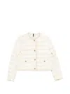 Moncler Fleurs Short Down Jacket In White
