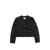 Moncler Fleurs Button Quilted Jacket In Black