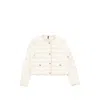 Moncler Fleurs Short Down Jacket In Neutral