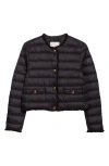 Moncler Fleurs Down Puffer Jacket In Black