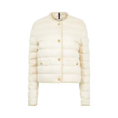 Pre-owned Moncler Fleurs Jacket 'natural' | Cream | Women's Size 4 In White