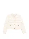 Moncler Fleurs Short Down Jacket In White