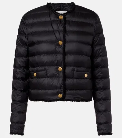 Moncler Fleurs Quilted Down Jacket In Black