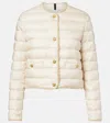 Moncler Fleurs Quilted Down Jacket In White