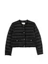 Moncler Fleurs Button Quilted Jacket In Black