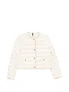 Moncler Fleurs Short Down Jacket In White