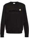 Moncler Crew Neck Cotton Sweatshirt In Schwarz