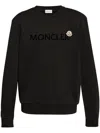 Moncler Logo Patch Cotton Sweatshirt In Black