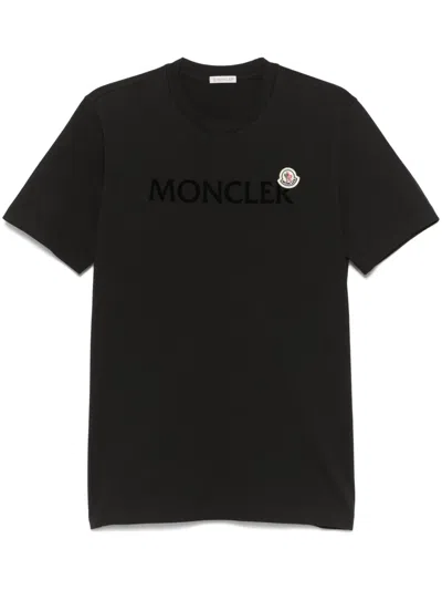 MONCLER FLOCKED-LOGO COTTON T-SHIRT