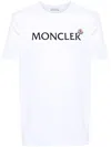 Moncler Flocked Logo Cotton T-shirt Clothing In White