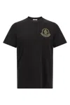 Moncler Logo Embroidered Crew Neck T-shirt Patch In Black